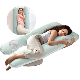 Подушка для вагітних і годуючих XL майбутнім мамам для сну  U-подібна підкова обіймалка Mothercare м'ятний