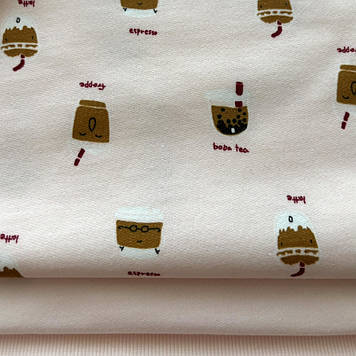 Двонитка трикотаж з начосом полотно преміум малюнок фраппе