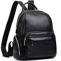 Рюкзак жіночий шкіряний міський чорний. Рюкзак трансформер 35588
