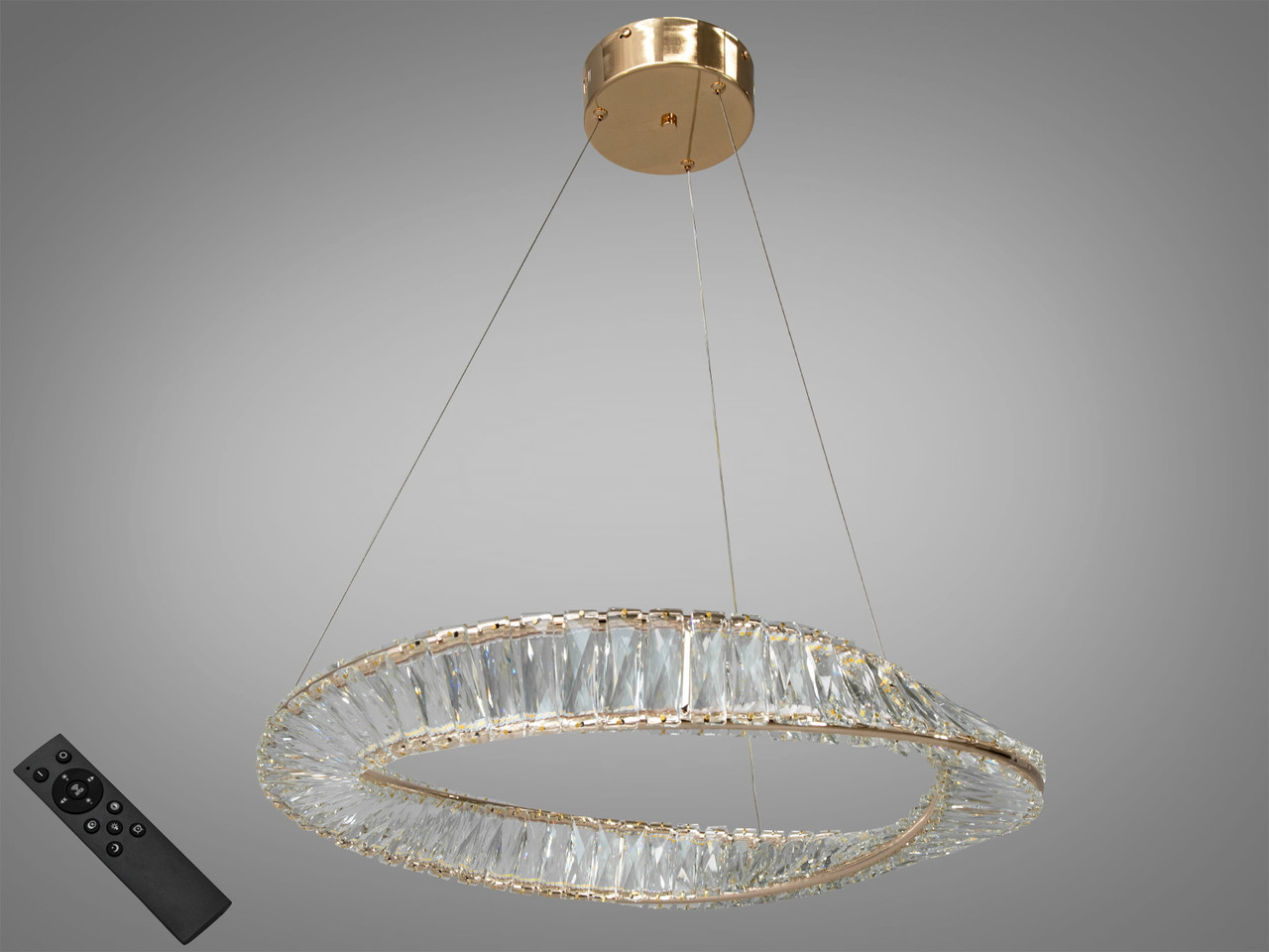 Кришталева світлодіодна люстра 60 см діаметр 548/600G, фото 1