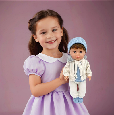 Інтерактивна дитяча лялька реалістичний пупс для дівчинки 45 см п’є моргає плаче ходить на горщик аксесуари