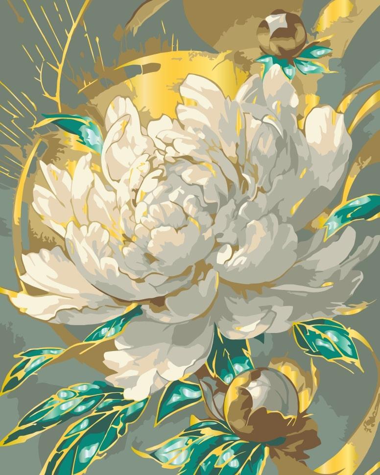 Картина за номерами Квіти. Півонія з фарбами металік 40*50 см Art Craft 13153-AC, фото 1