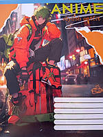 Зошит 24 аркушів клітинка Anime картонна обкладинка червоні поля офсет Бриск в асортименті TB24KLE