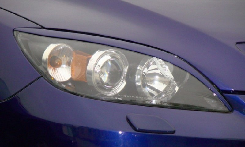 Вії на фари Mazda 3 BK 5d 2003-2009 Накладки фар авто Бровички для Мазда 3 "Прямі", фото 1