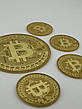 Топпер Bitcoin, декоративні монети з акрилу золоті, 2мм, набір 8см+4см із кріпленням, фото 7