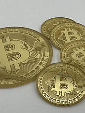 Топпер Bitcoin, декоративні монети з акрилу золоті, 2мм, набір 8см+4см із кріпленням, фото 5