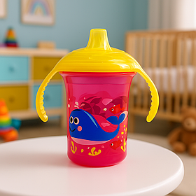 Поїльник з ручками та носиком 6+ Baby team 180 мл Зелений