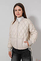 Бежева демісезонна куртка для дівчинки підлітка
