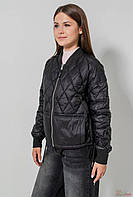Чорна демісезонна куртка для дівчинки підлітка