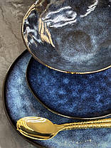 Салатник керамічний синій Зоряне небо 19.5 см, фото 3