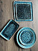 Тарілка квадратна керамічна синя Лазурит 20,5 см, фото 7