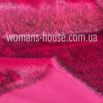 Хутро Єнота штучне щільне 160 см 1100 г/м2 довговорсове з кінчиками Малиновий