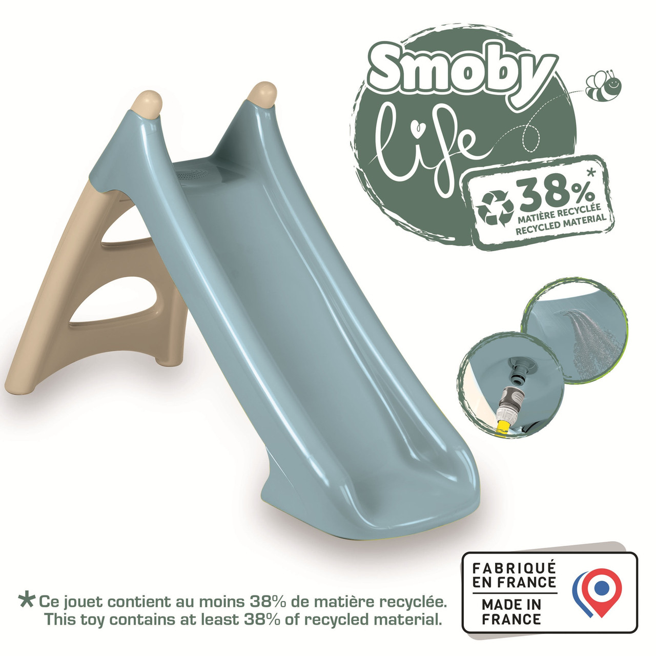 Гірка Smoby Life з водним ефектом блакитно-бежева (7600820630), фото 1