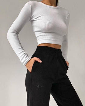 Базовий кроп-топ з рубчика onesize білий