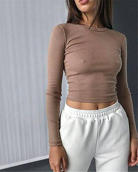 Базовий кроп-топ з рубчика onesize мокко