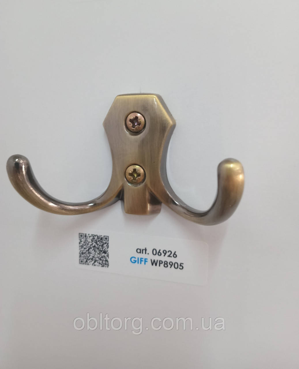Гачок (крючок) меблевий GIFF WP89 Антична бронза, фото 1