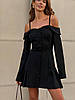 Жіноча міні-сукня на бретелях з гудзиками спереду і регульованою шнурівкою Smf9475, фото 10