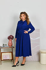 Ошатне плаття трикотаж масло у великому розмірі колір електрик, фото 4