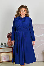 Ошатне плаття трикотаж масло у великому розмірі колір електрик, фото 2