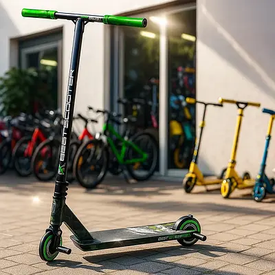 Спортивний дитячий скутер самокат для трюків і поїздок / Прогулянковий транспорт пегі колеса PU 110 мм Зелений