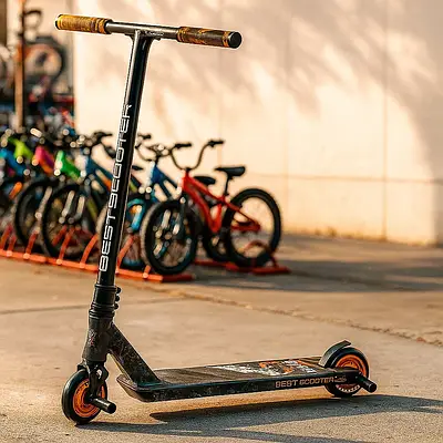 Прогулянковий дитячий скутер самокат для трюків і поїздок / Спортивний транспорт пегі колеса PU 110 мм Помаранчевий