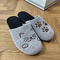Войлочні тапочки котики тапочки жіночі коти домашні тапки войлочні кімнатні тапки войлочні