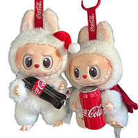 Плюшевая мягкая игрушка брелок лабубу Labubu кока-кола эксклюзивный выпуск брелоки детские для детей на сумку