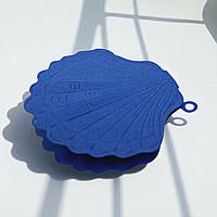 Бірка "Мушля" з дизайнерського картону (75х75мм.) синя