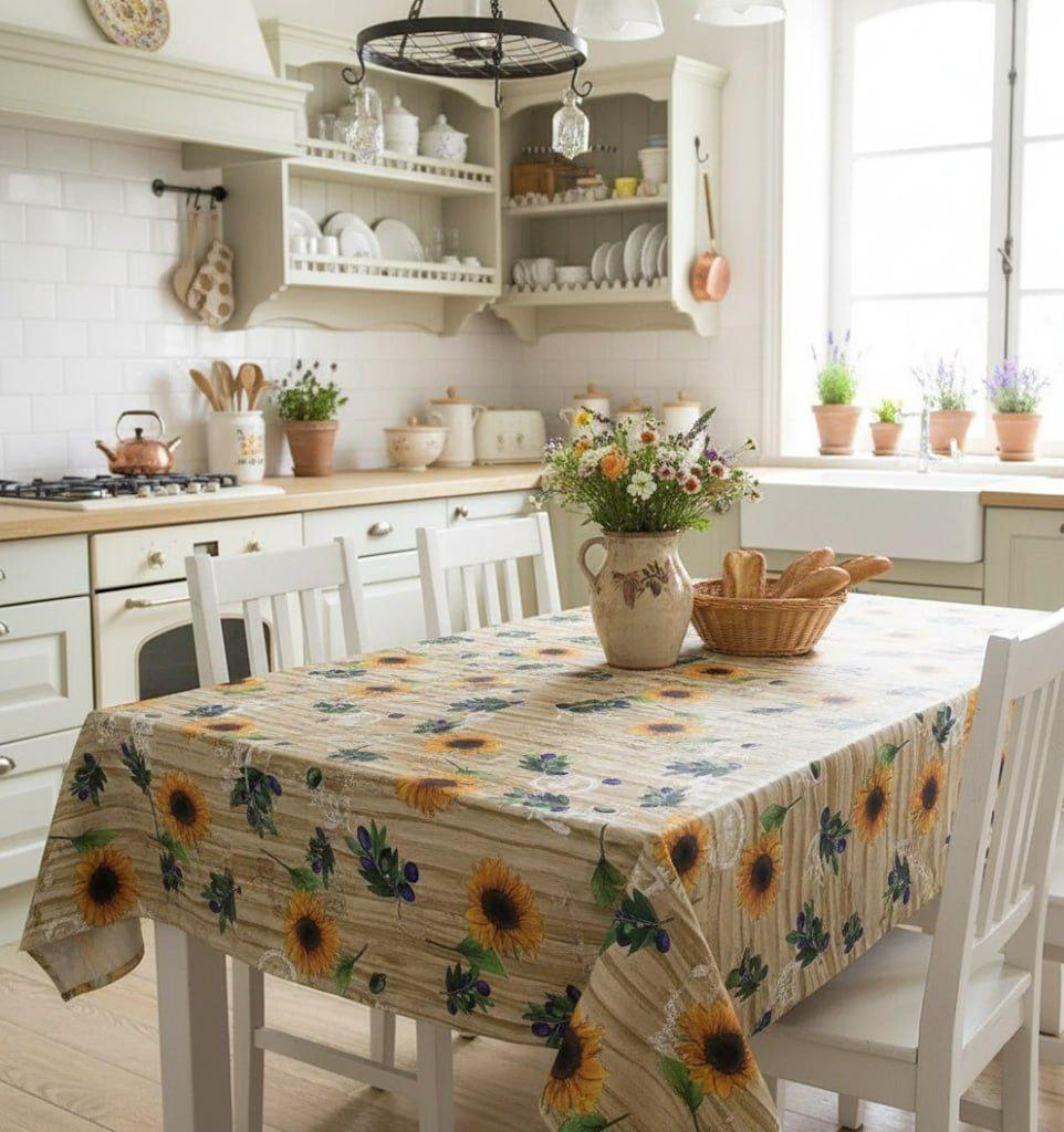 Скатертина-клейонка CPP 137 см — на відріз від 1 м, флізелінова основа, «Соняшник», фото 1