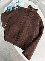 Жіноча укорочена куртка з тканини барашек букле