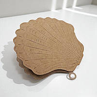 Бірка "Мушля" з дизайнерського картону (75х75мм.) крафт