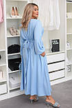 Витончена блакитна сукня з відкритим декольте великого розміру Амелія, фото 2
