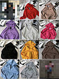 Тепла толстовка жіноча на блискавці тринитка на флісі з капюшоном і кишенями 42-46 48-52, фото 10