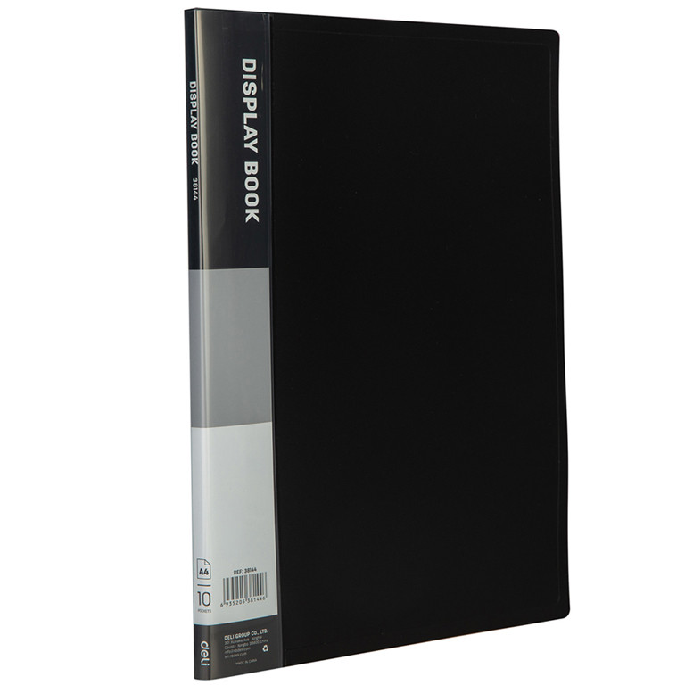 Папка з файлами Deli 38144, чорний, А4, 10 файлів, 30мкм