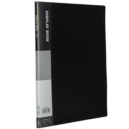 Папка з файлами Deli 38144, чорний, А4, 10 файлів, 30мкм, фото 1