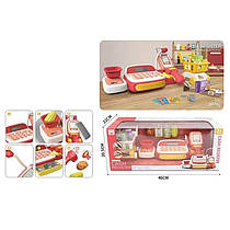 Касовий апарат 8102 (12) на батарейках, звук, підсвічування, калькулятор, сканер, мікрофон, ваги, відсік для грошей, іграшкові