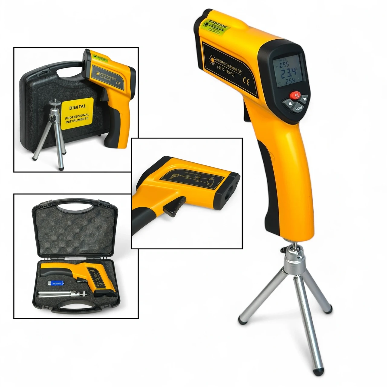 Пірометр Walcom HT-6889 (-50…+1600 ºC), 50:1, з регульованим коефіцієнтом емісії, фото 1