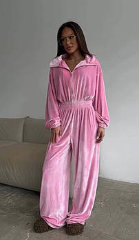 Комбінезон жіночий трендовий з велюру у кольорах (Норма)