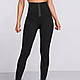 Жіночі лосини з корсетним поясом на гачках в три ряди утягуючі легінси для жінок з утяжкою живота Чорний S - фото 2 - id-p2738946482