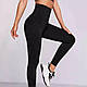 Жіночі лосини з корсетним поясом на гачках в три ряди утягуючі легінси для жінок з утяжкою живота Чорний S - фото 4 - id-p2738946482