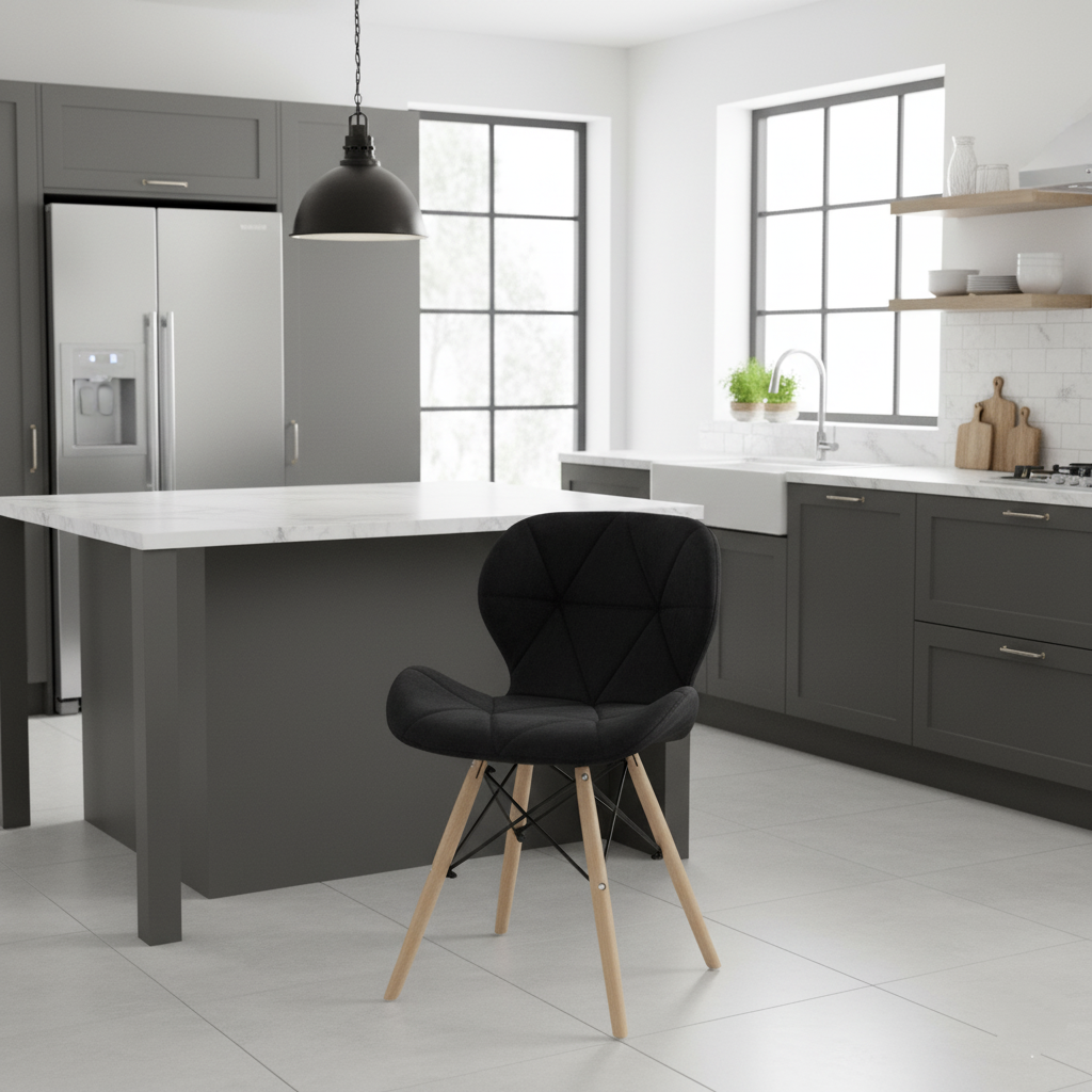 Кухонні стільці чорний вельвет SAUE Velvet Black, фото 1