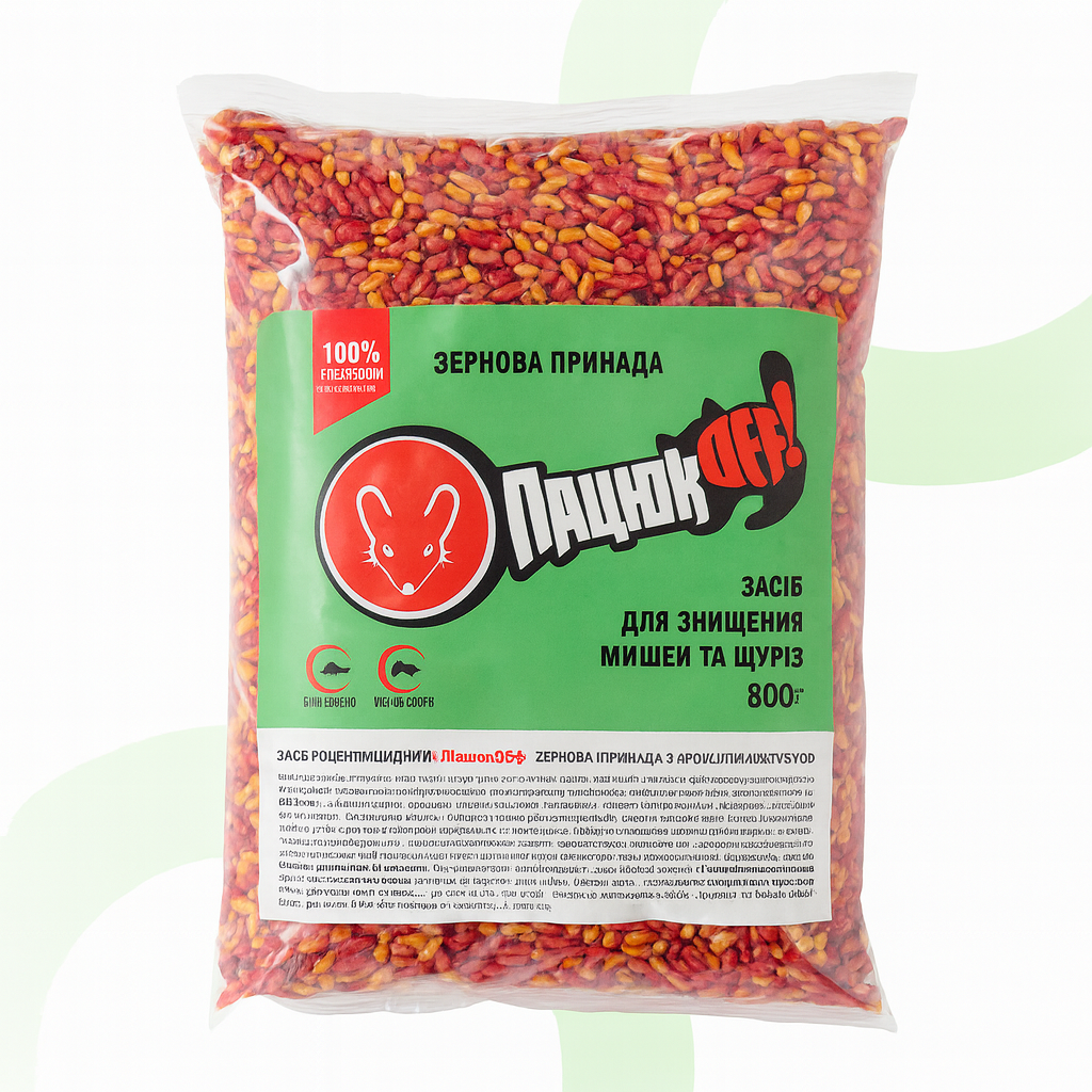 Родентицид Пацюк OFF (Пацюк ОФФ) зерно від гризунів 800 г, фото 1