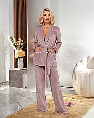 Бордовий велюровий домашній костюм, фото 3