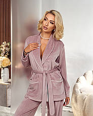 Бордовий велюровий домашній костюм, фото 5