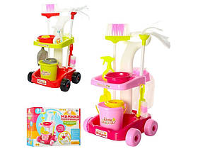 Ігровий набір для прибирання LIMO TOY MMT-667-33-35 Мамина помічниця з візочком два кольори