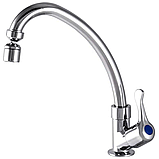 Кран для холодної води з поворотним аератором хромований ZERIX MONO 018 Chrome (ZX2861), фото 3