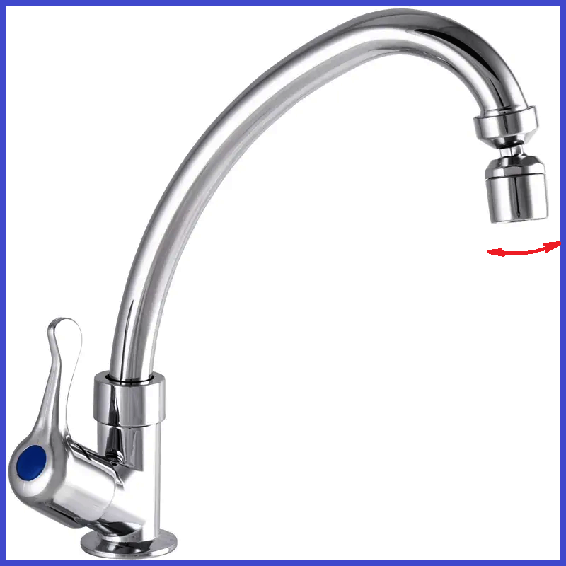 Кран для холодної води з поворотним аератором хромований ZERIX MONO 018 Chrome (ZX2861), фото 1