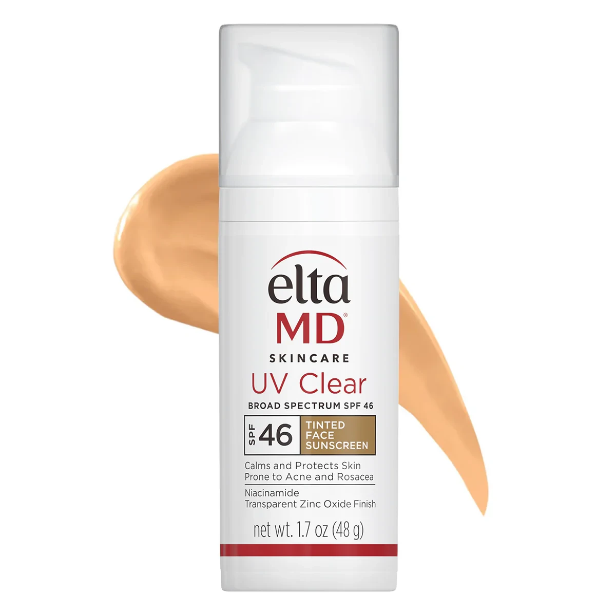 EltaMD UV Clear Tinted - тонований сонцезахисний крем для обличчя з ніацинамідом SPF 46, фото 1