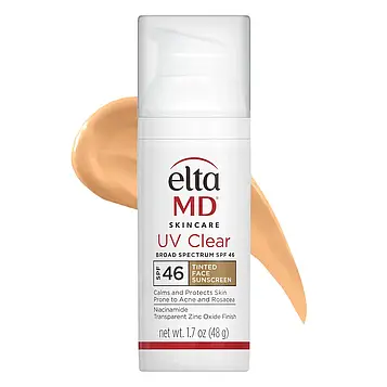 EltaMD UV Clear Tinted - тонований сонцезахисний крем для обличчя з ніацинамідом SPF 46