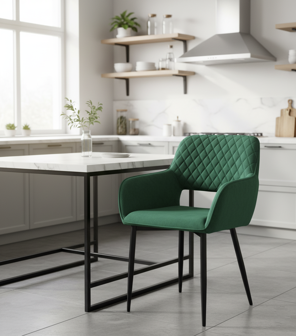 Стілець AMALFI зелений оксамит, фото 1